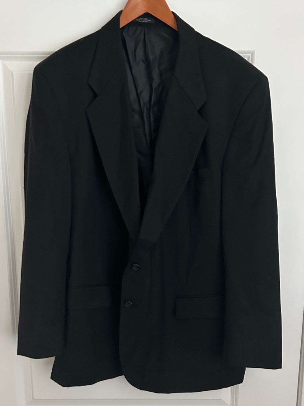 Vintage Oleg Cassini 100% Wool Men's Black Suit Jacket Coat